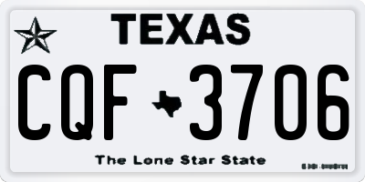 TX license plate CQF3706