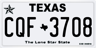 TX license plate CQF3708