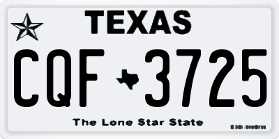 TX license plate CQF3725