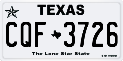 TX license plate CQF3726