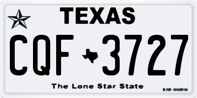 TX license plate CQF3727