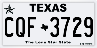 TX license plate CQF3729