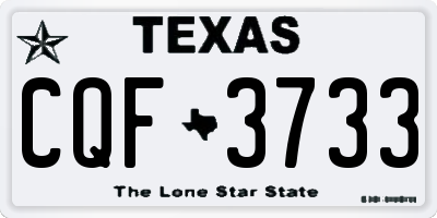 TX license plate CQF3733