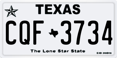 TX license plate CQF3734