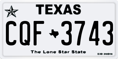 TX license plate CQF3743