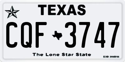 TX license plate CQF3747