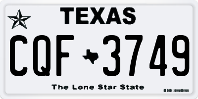 TX license plate CQF3749