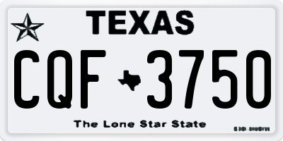 TX license plate CQF3750
