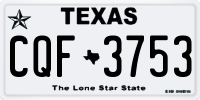 TX license plate CQF3753