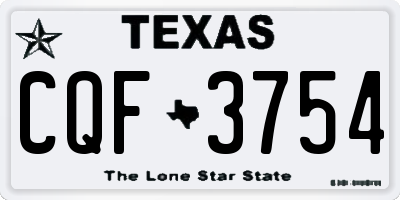 TX license plate CQF3754