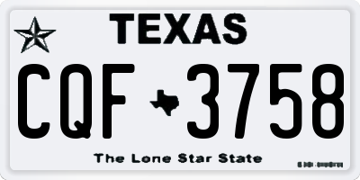 TX license plate CQF3758