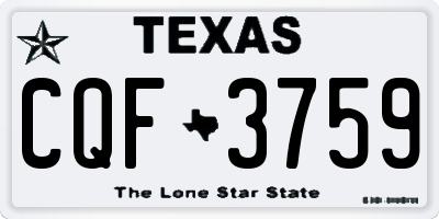 TX license plate CQF3759