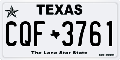 TX license plate CQF3761