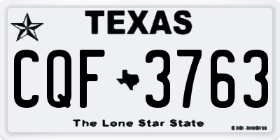TX license plate CQF3763