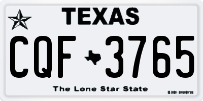 TX license plate CQF3765