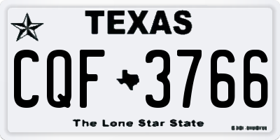 TX license plate CQF3766