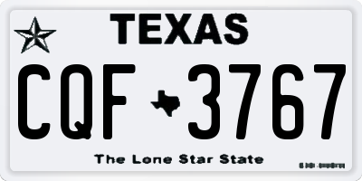 TX license plate CQF3767