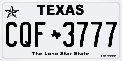 TX license plate CQF3777