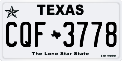 TX license plate CQF3778