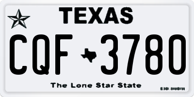 TX license plate CQF3780