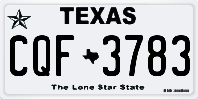 TX license plate CQF3783