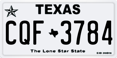 TX license plate CQF3784