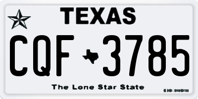 TX license plate CQF3785