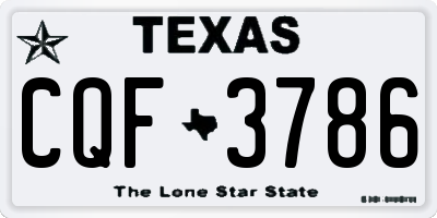 TX license plate CQF3786
