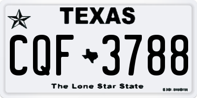TX license plate CQF3788