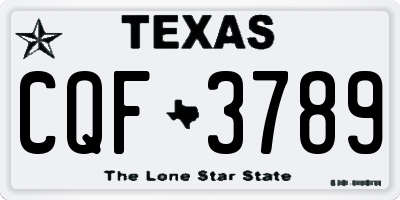 TX license plate CQF3789