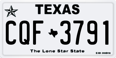 TX license plate CQF3791