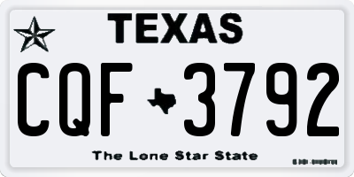 TX license plate CQF3792