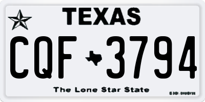 TX license plate CQF3794