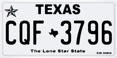 TX license plate CQF3796