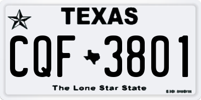 TX license plate CQF3801