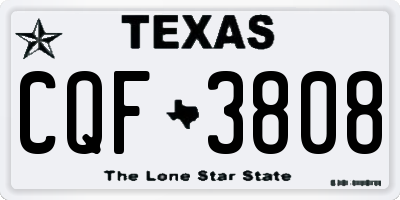 TX license plate CQF3808