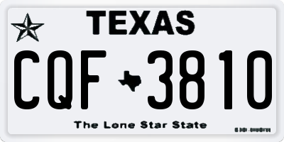 TX license plate CQF3810