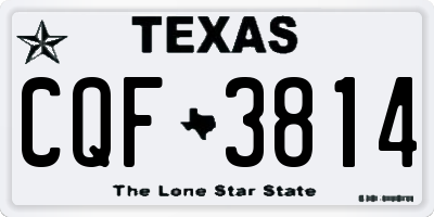 TX license plate CQF3814