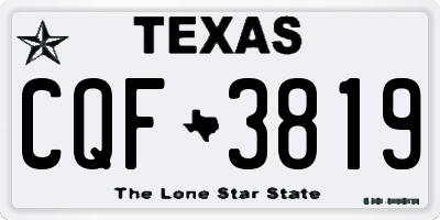 TX license plate CQF3819