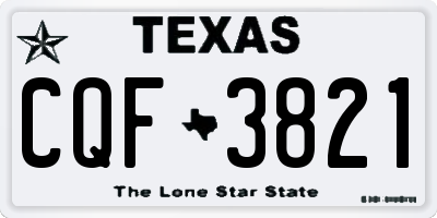 TX license plate CQF3821