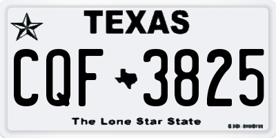 TX license plate CQF3825