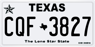 TX license plate CQF3827
