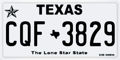 TX license plate CQF3829