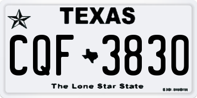 TX license plate CQF3830