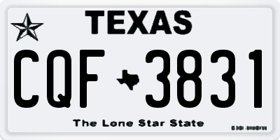 TX license plate CQF3831