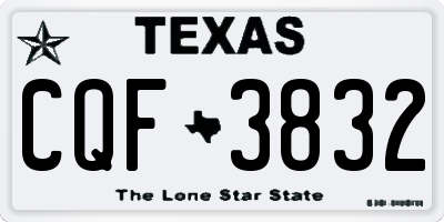 TX license plate CQF3832