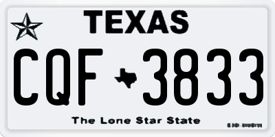 TX license plate CQF3833