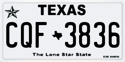 TX license plate CQF3836