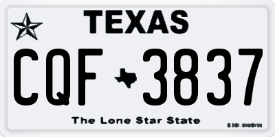 TX license plate CQF3837