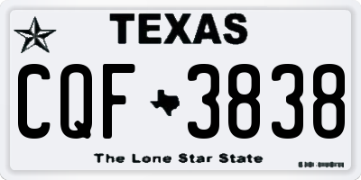 TX license plate CQF3838